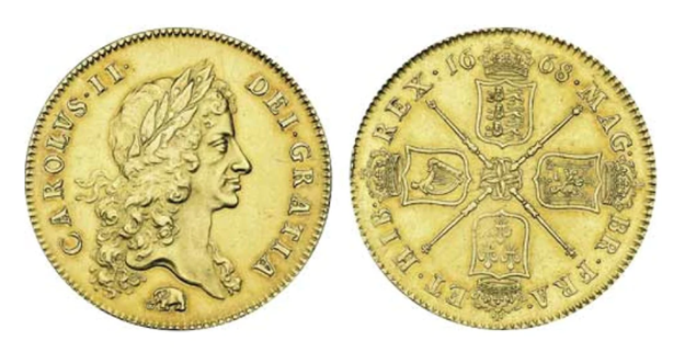 チャールズ二世の5ギニー金貨